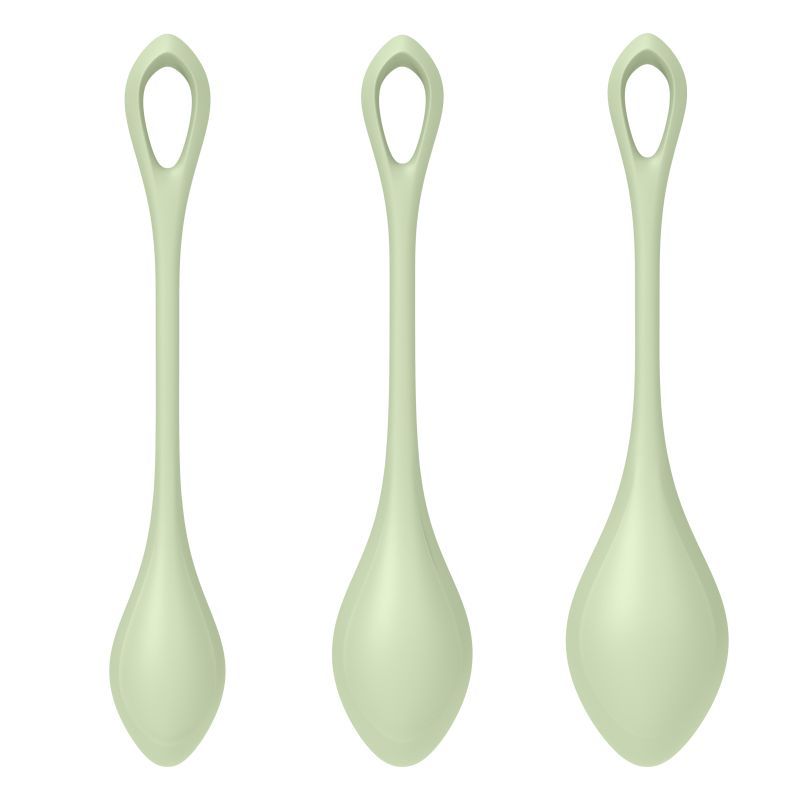 Satisfyer Yoni Power Balls 2 Green 3 Pc Set image 4