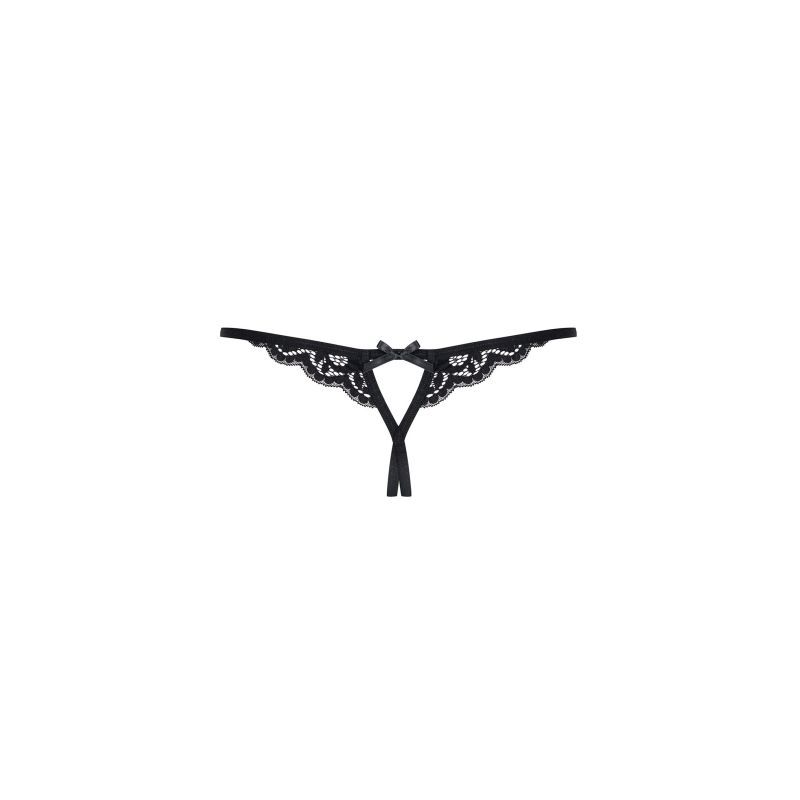 Crotchless Lace Thong 831 Black image 4