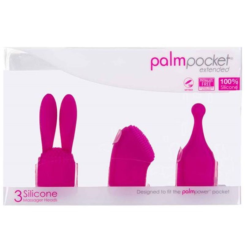 PalmPower Pocket Extended Silicone Massage Heads 3 Pc Set image 1