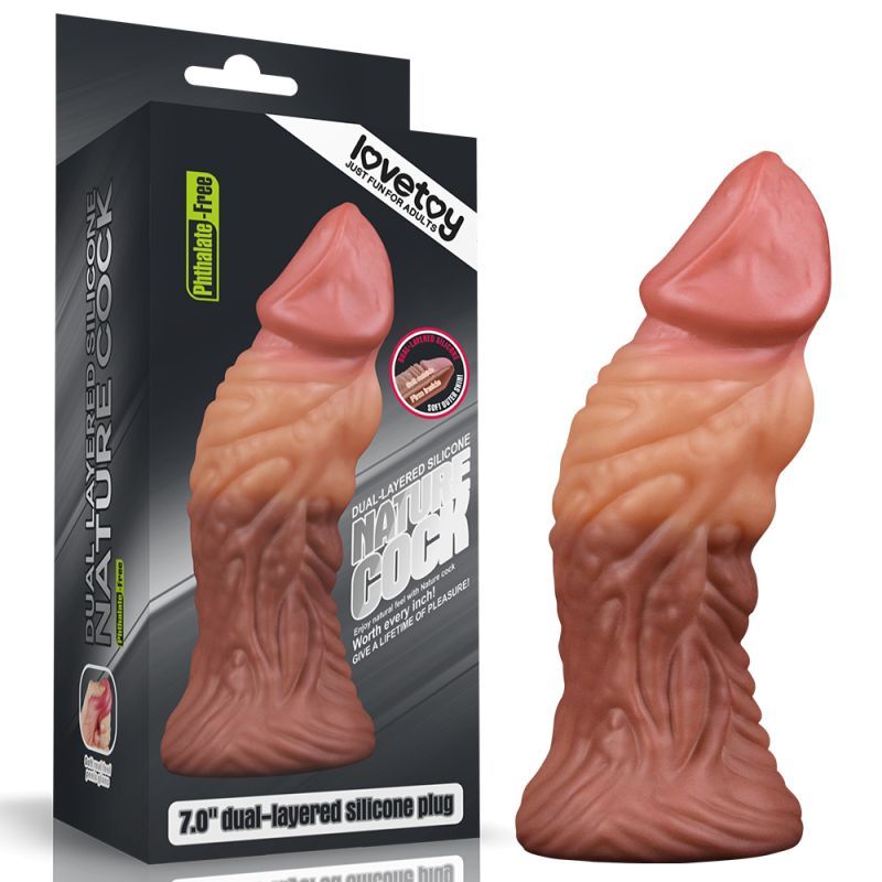 Nature Cock 7in Dual Layer Huge ALIEN Silicone Butt Plug Dildo image 1