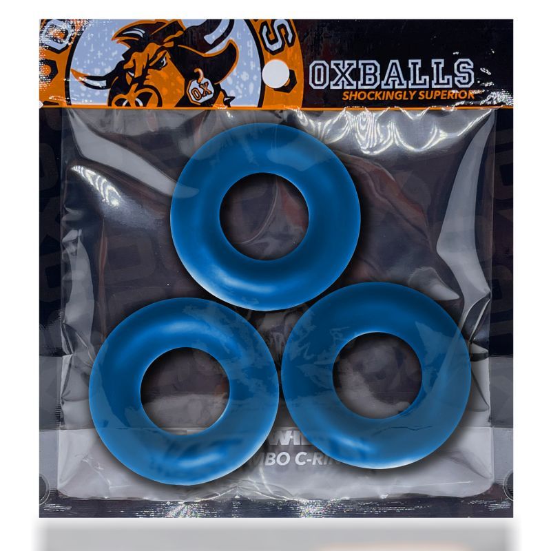 Fat Willy 3 Pc Jumbo Cockrings Space Blue image 3