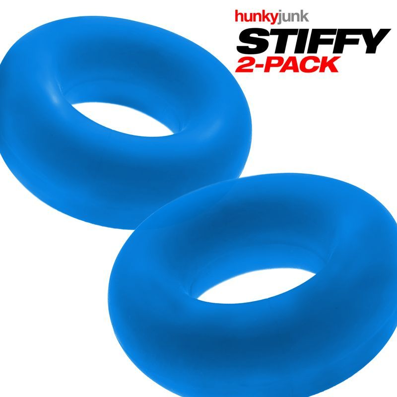Stiffy 2 Pc Bulge Cockrings by HunkyJunk Teal Ice image 2