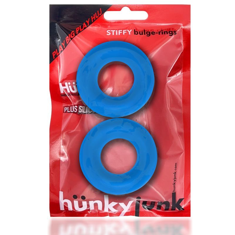 Stiffy 2 Pc Bulge Cockrings by HunkyJunk Teal Ice image 3