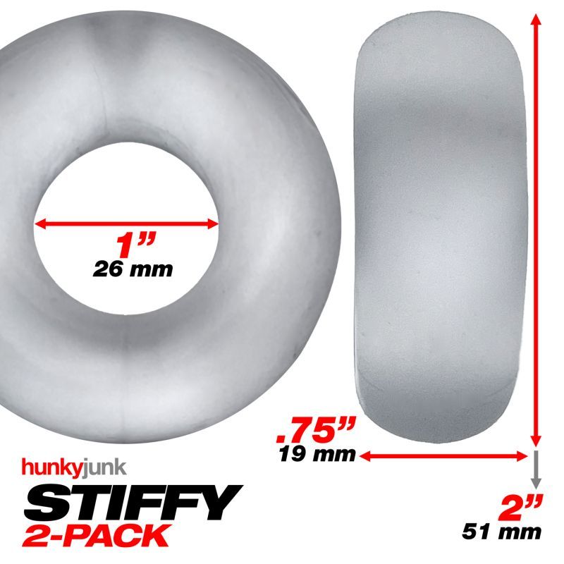 Stiffy 2 Pc Bulge Cockrings by HunkyJunk Ice Clear Ice image 2