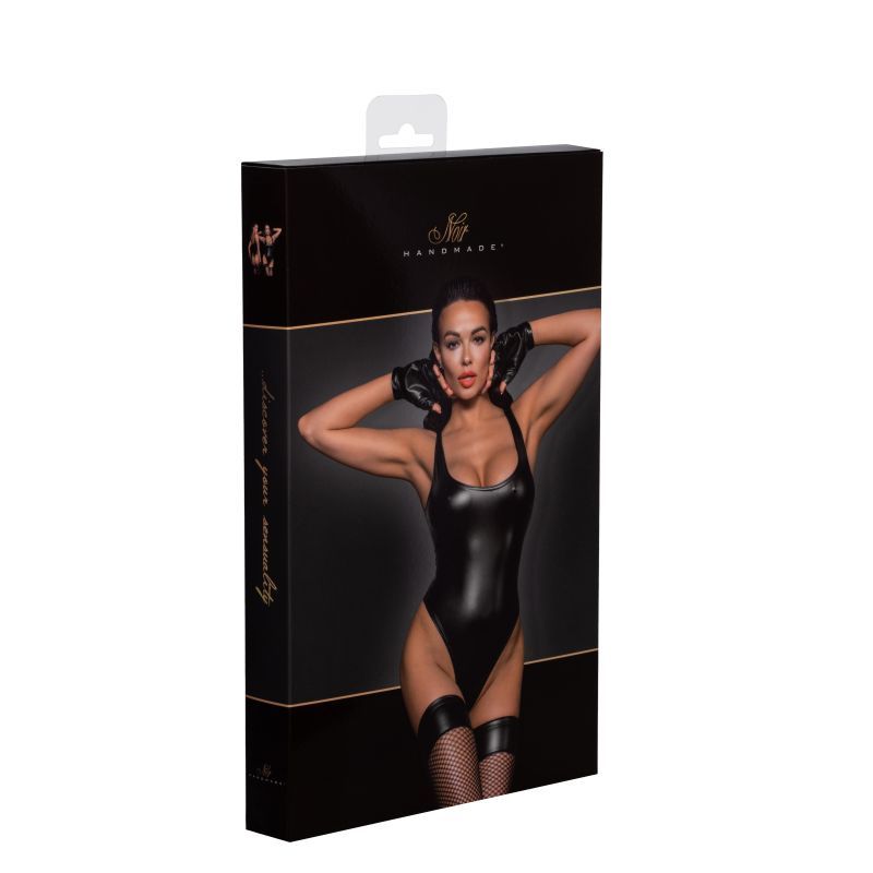 Power Wetlook Bodysuit w High Cut Leg image 9