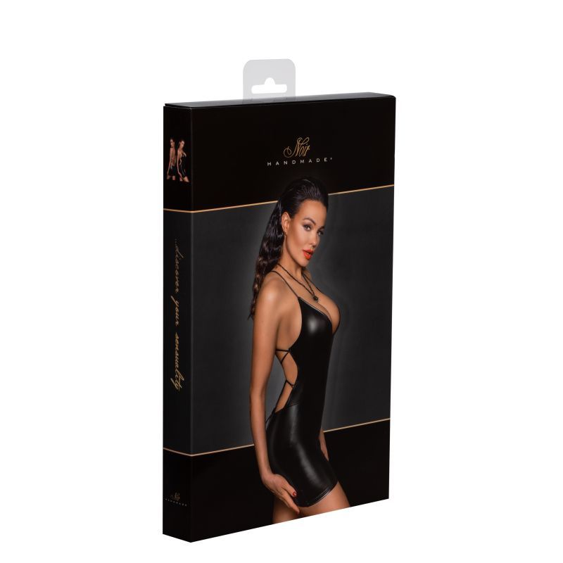 Power Wetlook Mini Dress w Lace Up Back image 6