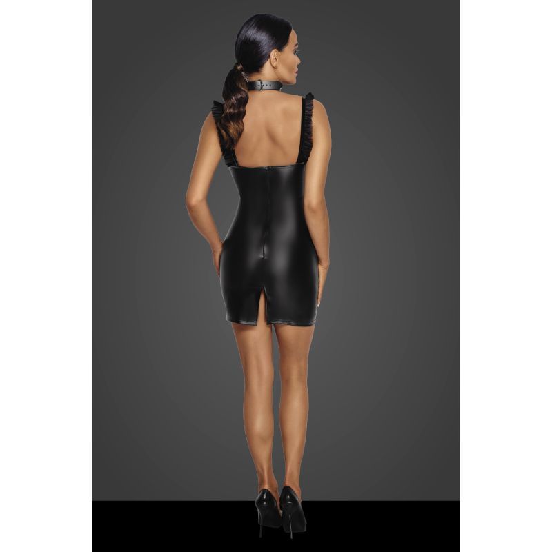 Power Wetlook Short Dress w Front Tulle Inserts image 4