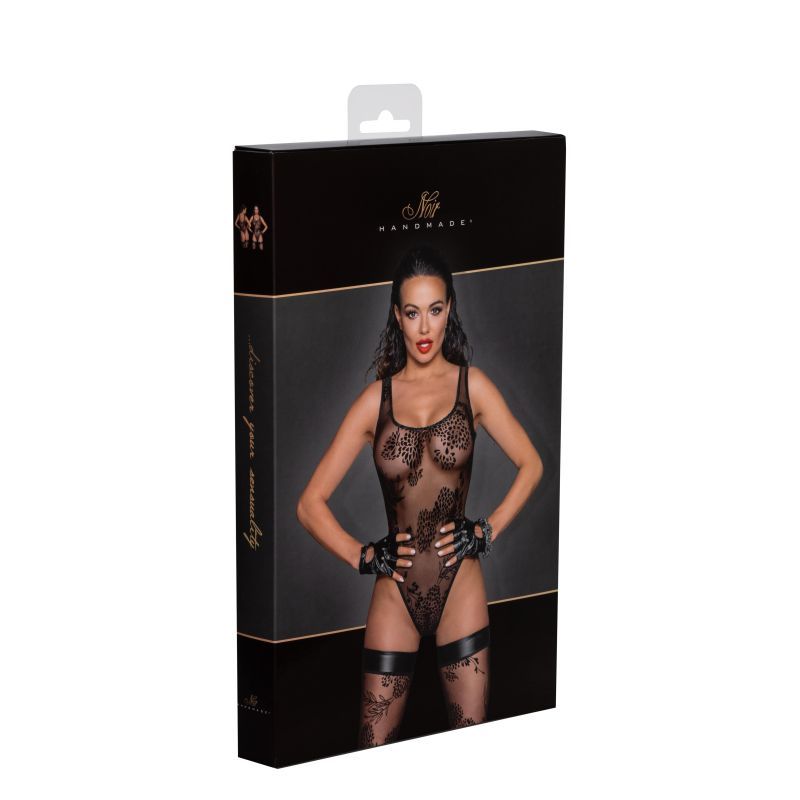 Tulle Bodysuit w Patterned Flock Embroidery image 18