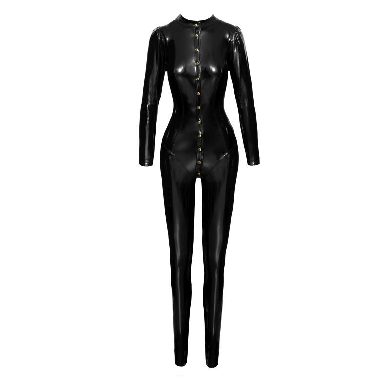 Long Button Up PVC Overall image 4