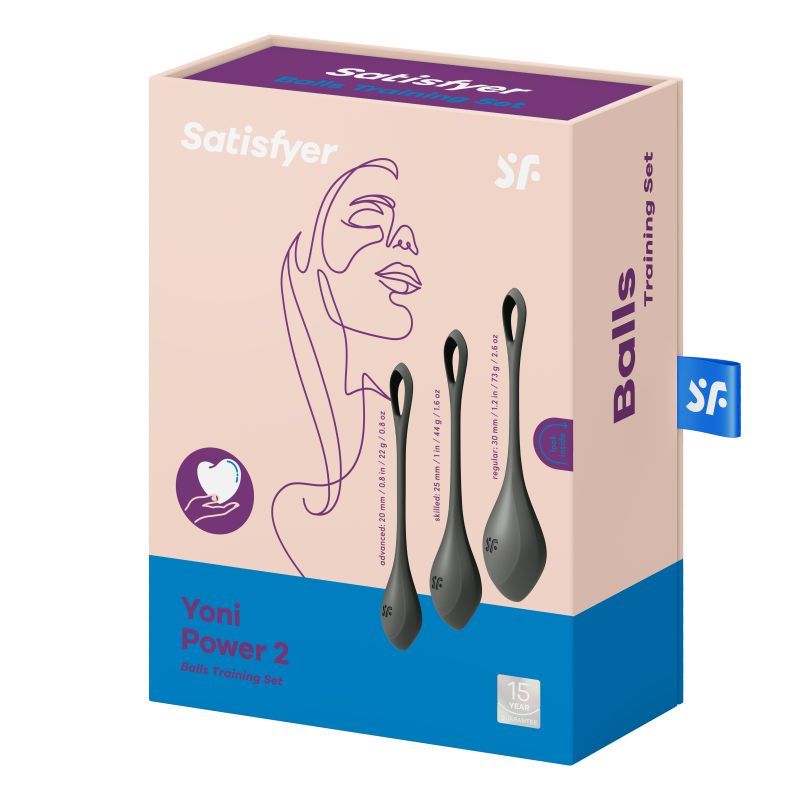 Satisfyer Yoni Power Balls 2 Black 3 Pc Set image 2