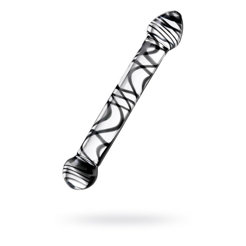 Sexus Glass Dildo Duo Black Swirl 20.5cm image 1