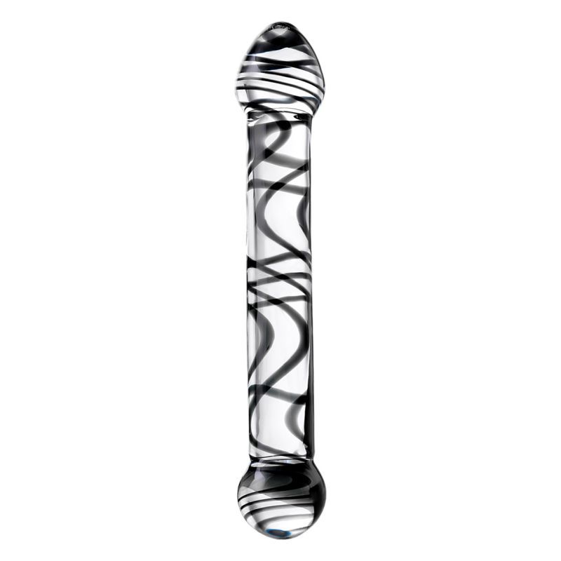 Sexus Glass Dildo Duo Black Swirl 20.5cm image 2