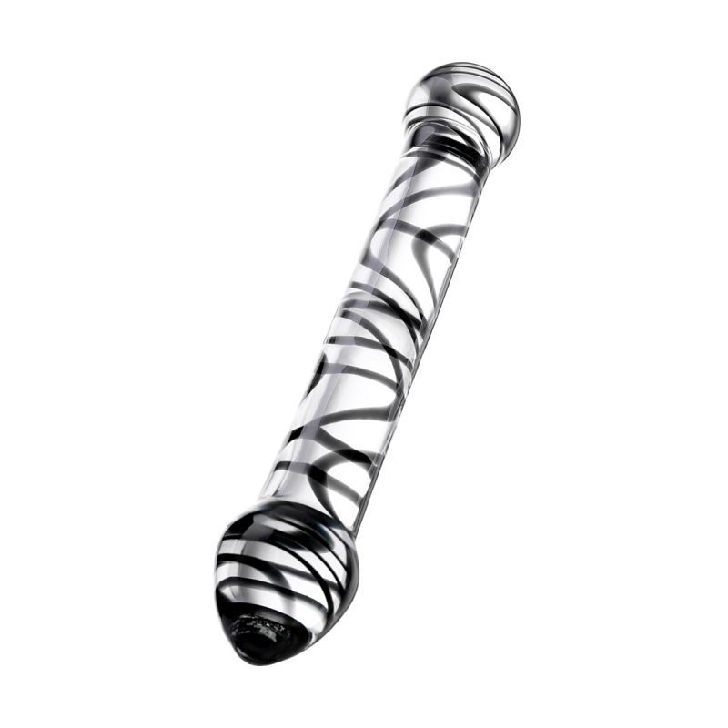 Sexus Glass Dildo Duo Black Swirl 20.5cm image 3