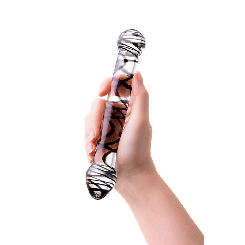 Sexus Glass Dildo Duo Black Swirl 20.5cm image 4