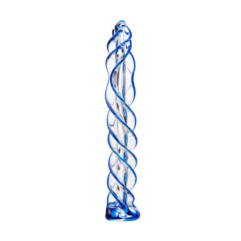 Sexus Glass Dildo Blue Helix 18.7cm image 1