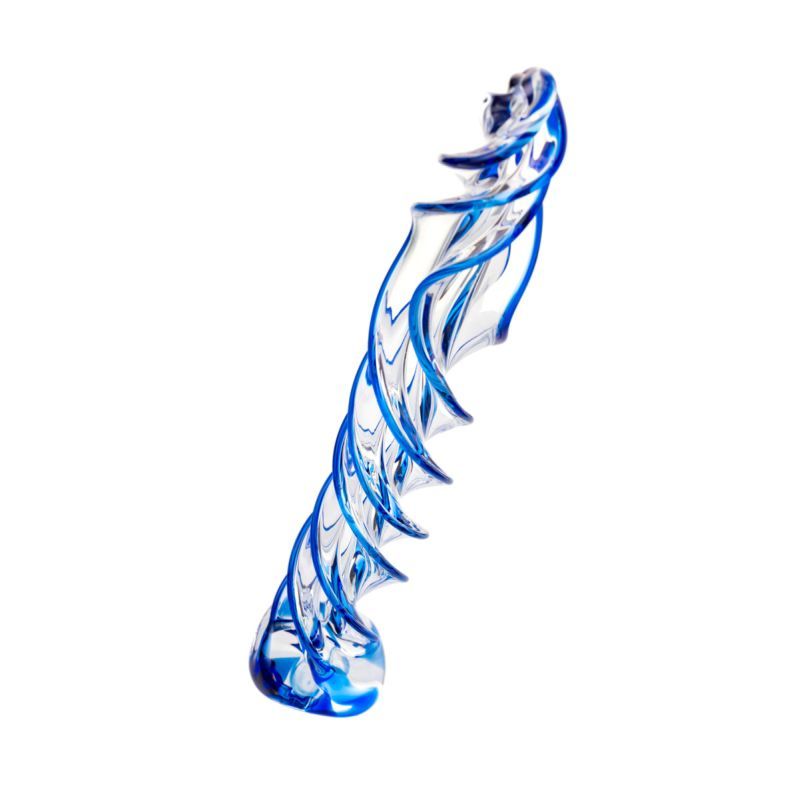 Sexus Glass Dildo Blue Helix 18.7cm image 3