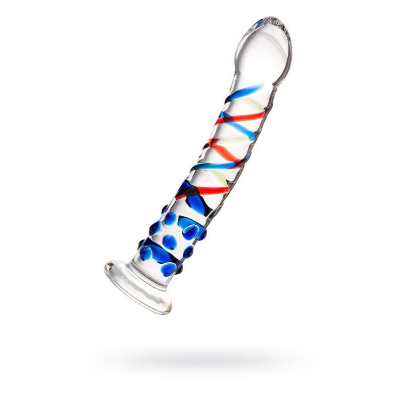 Sexus Glass Dildo Blue Tip 18cm image 1