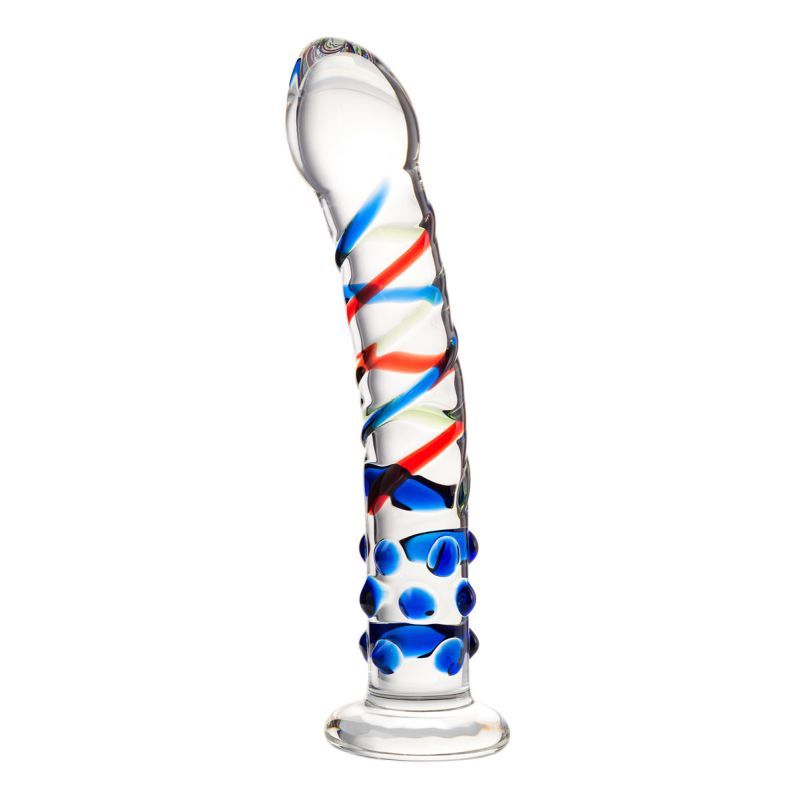 Sexus Glass Dildo Blue Tip 18cm image 2