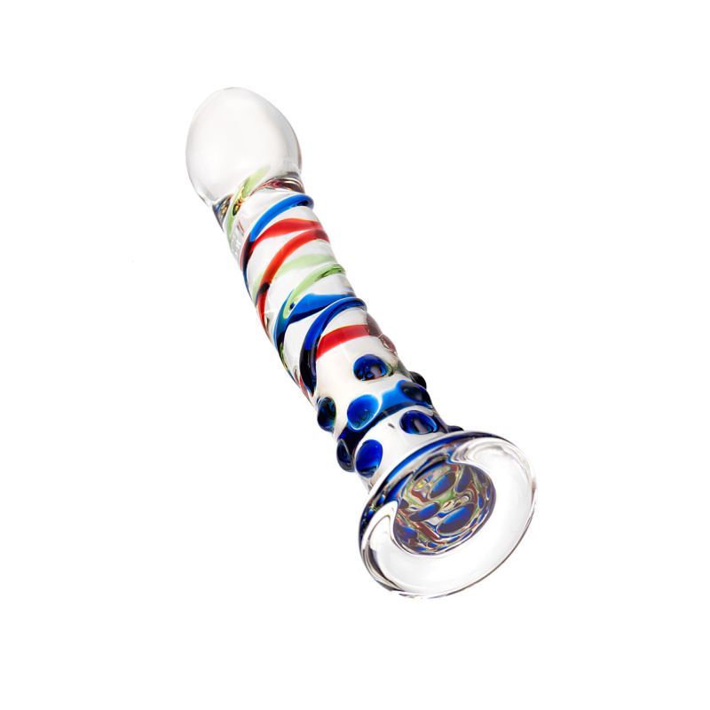 Sexus Glass Dildo Blue Tip 18cm image 3
