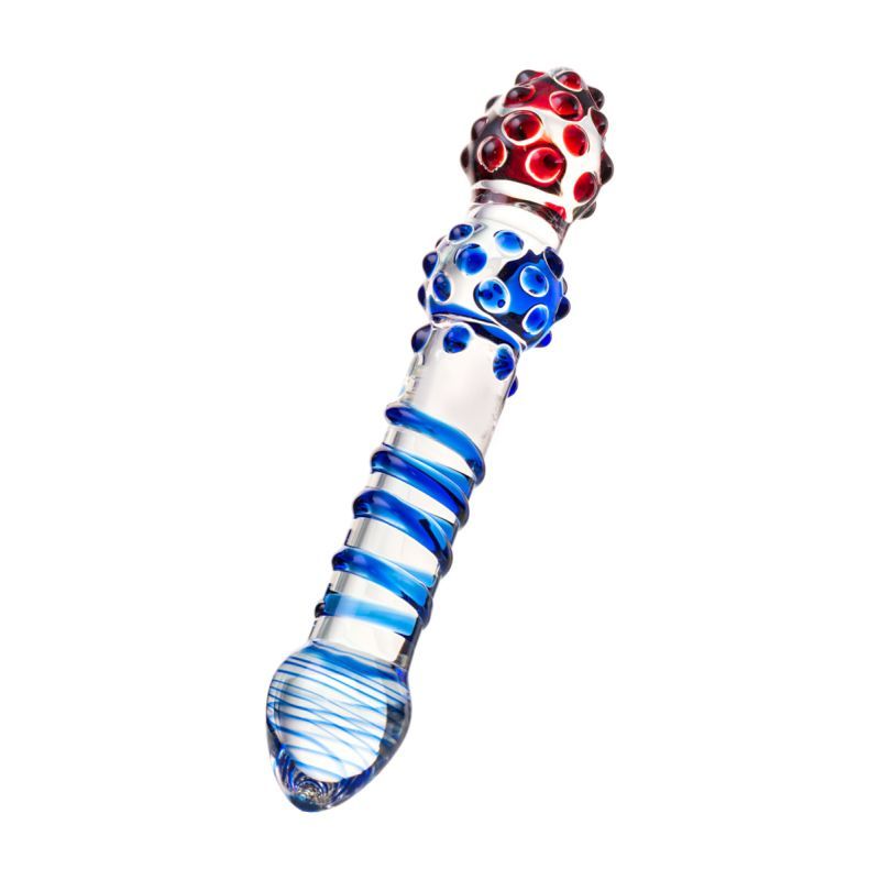 Sexus Glass Dildo Blue Red 20.5cm image 1