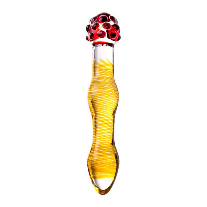 Sexus Glass Dildo Yellow and Red 20.5 cm image 1