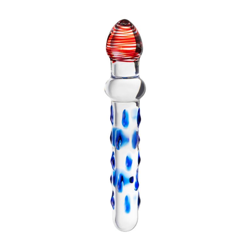 Sexus Glass Dildo Blue/Red 20 cm image 1