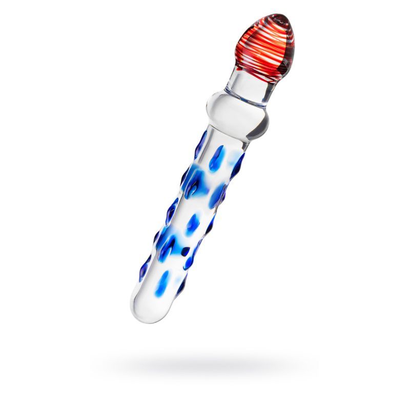 Sexus Glass Dildo Blue/Red 20 cm image 2