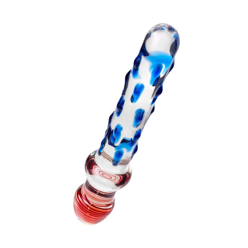 Sexus Glass Dildo Blue/Red 20 cm image 3