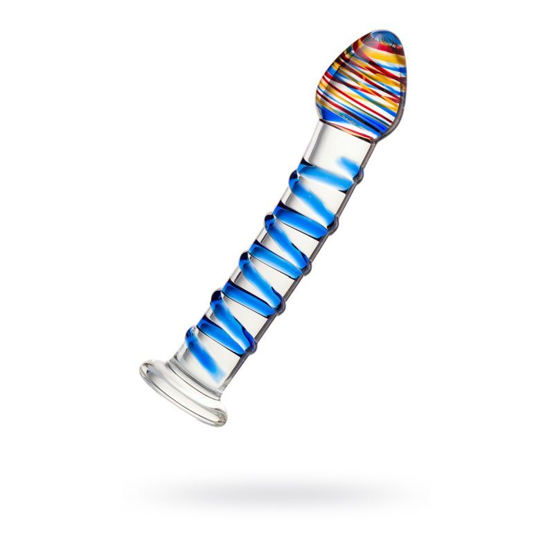 Sexus Glass Dildo Blue Swirls 18cm image 1