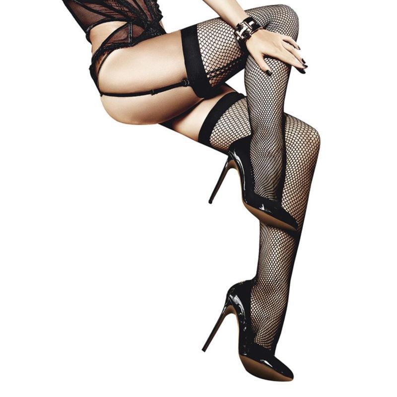Fishnet Thigh High w Back Seam image 1