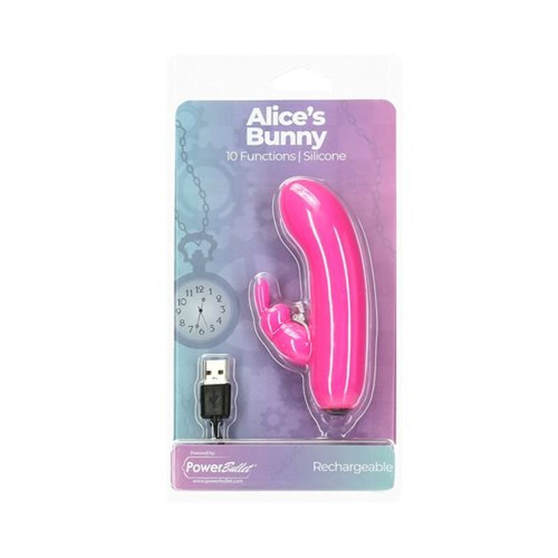 Alices Bunny Rechargeable Bullet w Rabbit Sleeve Pink image 2
