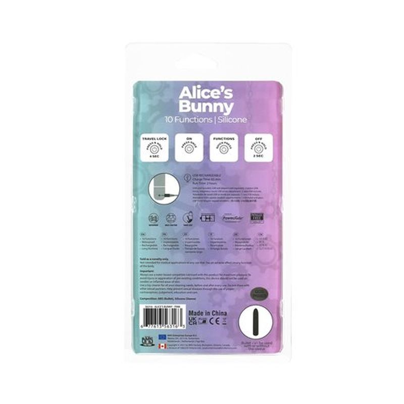 Alices Bunny Rechargeable Bullet w Rabbit Sleeve Pink image 3