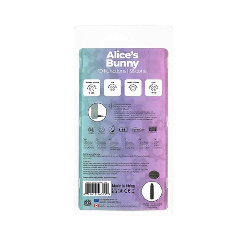Alices Bunny Rechargeable Bullet w Rabbit Sleeve Teal image 5