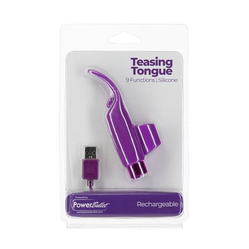Power Bullet Teasing Tongue w Rechargeable Bullet Purple image 4