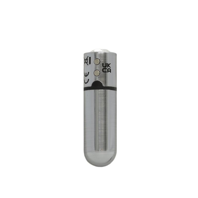 Power Bullet First Class 6cm Rechargeable w Crystal Silver image 1