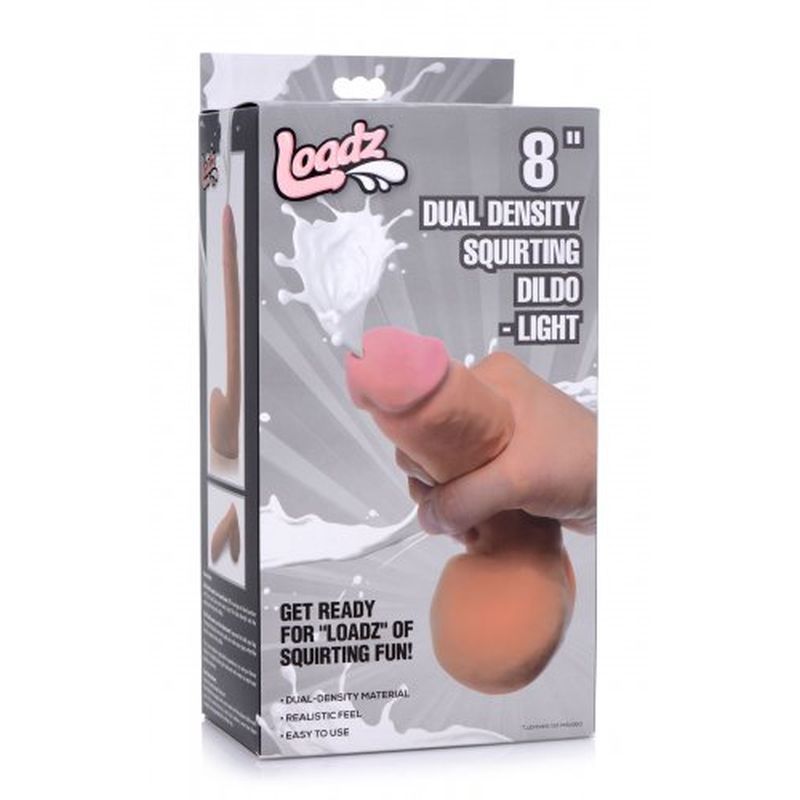 8in Dual Density Squirting Dildo w Balls Reservoir image 3