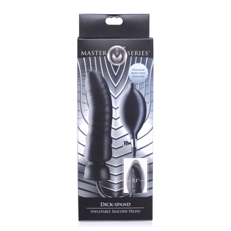 Dick Spand Inflatable Silicone Dildo Black image 2