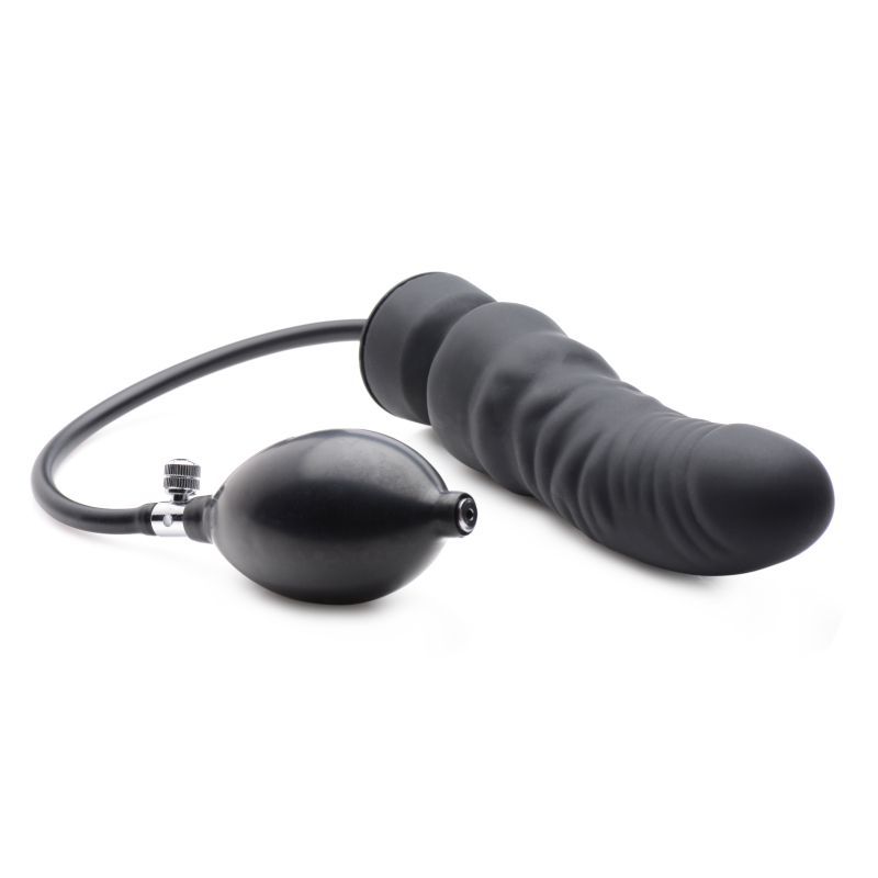 Dick Spand Inflatable Silicone Dildo Black image 5