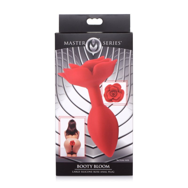 Booty Bloom Silicone Rose Plug Large Red image 2