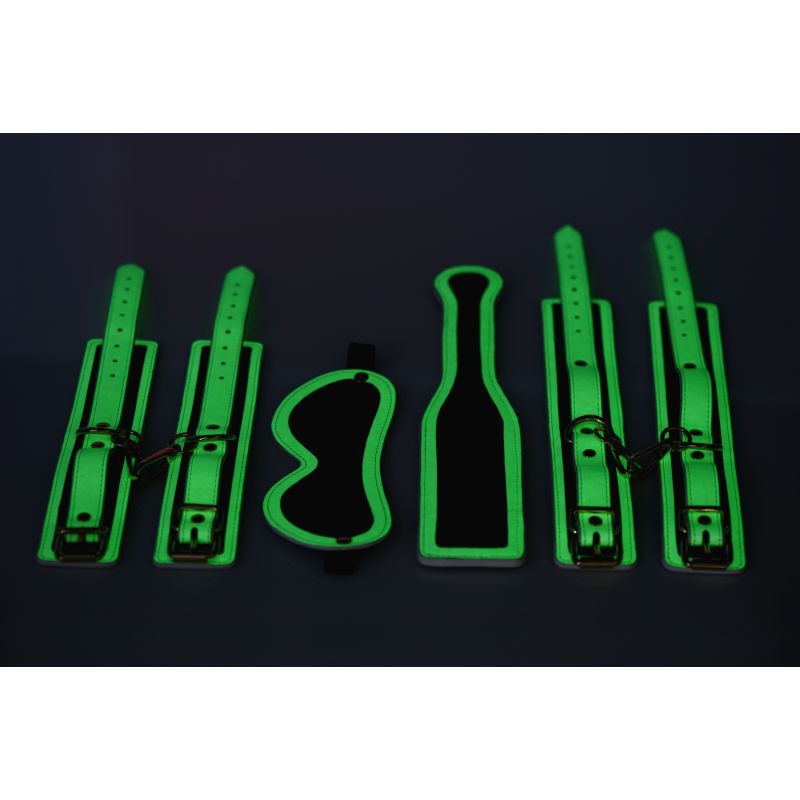 Kink In the Dark Glowing Bondage Set Fluro Green image 5