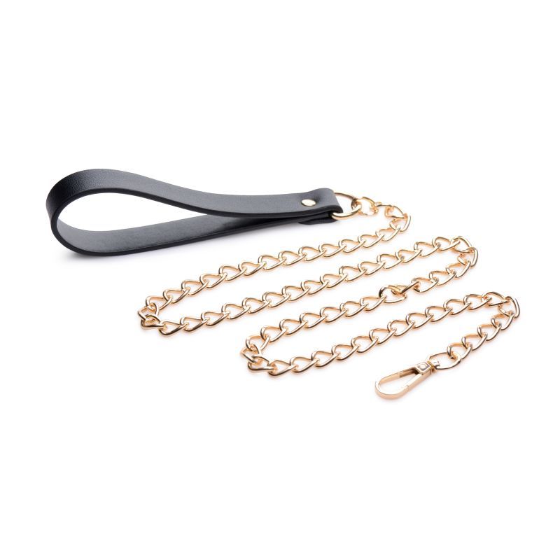 Leashed Lover Black/Gold Chain Leash image 4