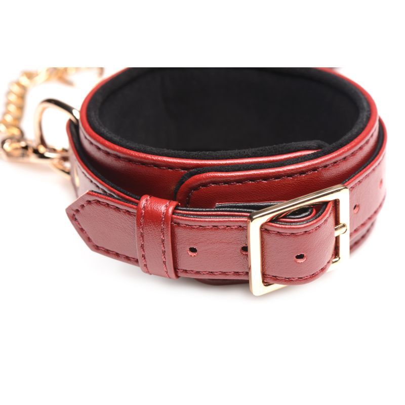 6 Pc PU Leather Bondage Set Burgundy image 5