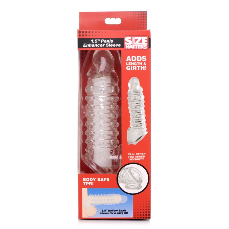 Penis Enhancer Sleeve 1.5in Clear image 4