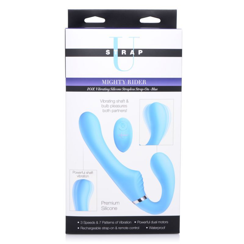 Mighty Rider 10X Strapless Strap-On Blue w Remote image 4