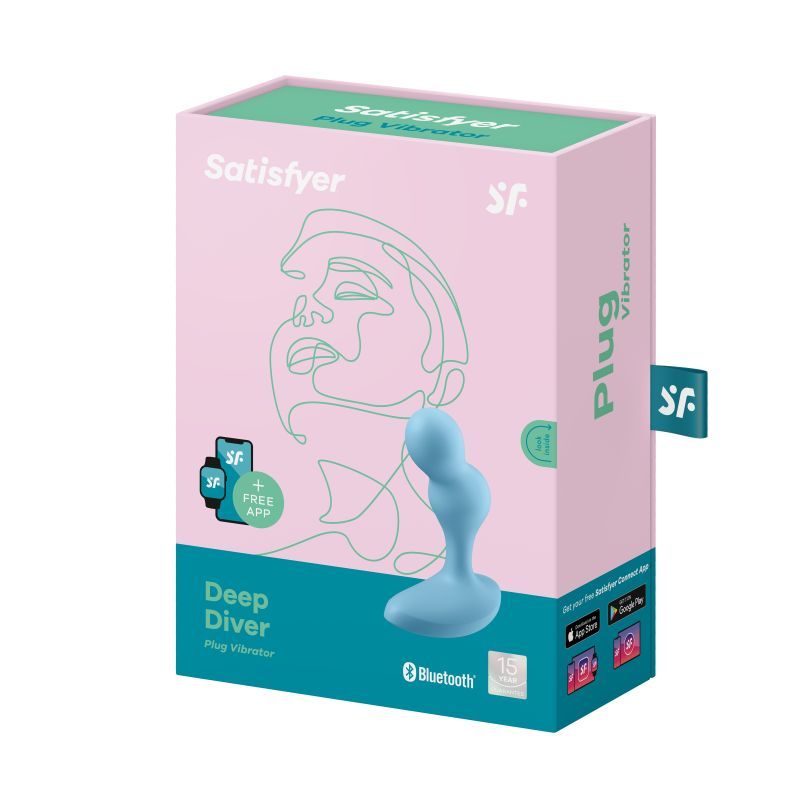 Satisfyer Deep Diver Vibrating Connect App Anal Plug Blue image 5