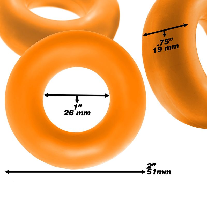 Fat Willy 3 Pc Jumbo Cockrings Orange image 2