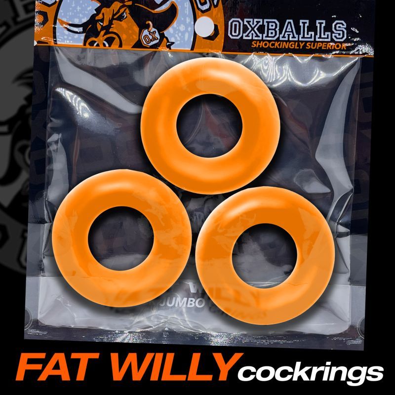 Fat Willy 3 Pc Jumbo Cockrings Orange image 6