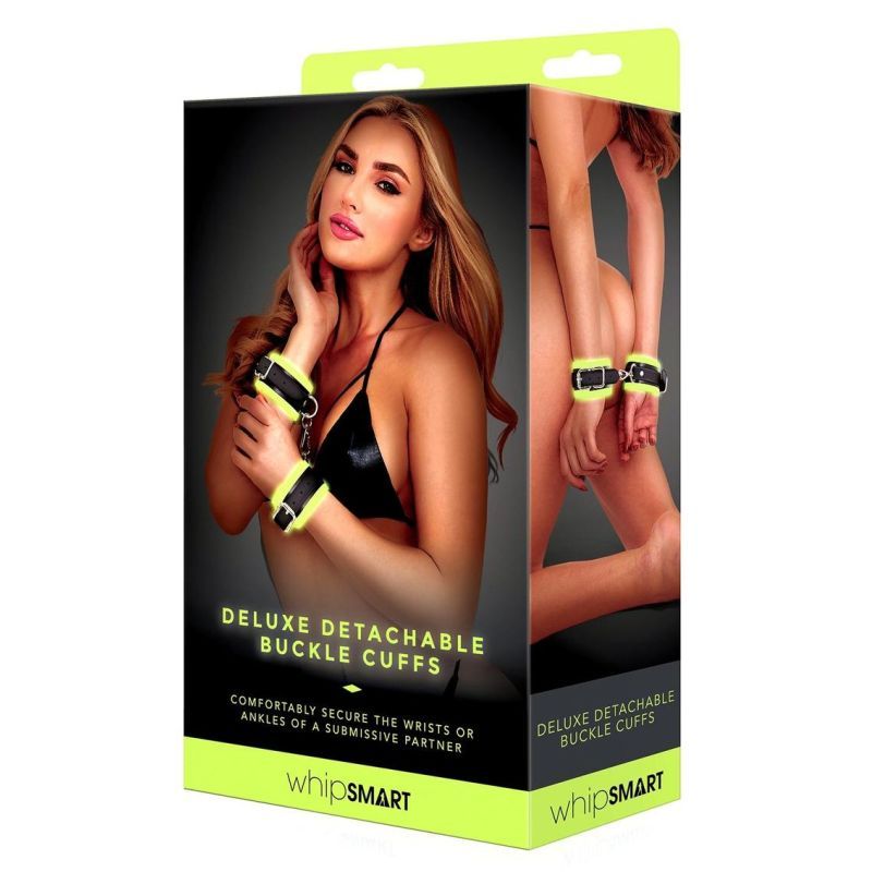 Glow In The Dark Deluxe Buckle Cuffs Black image 3