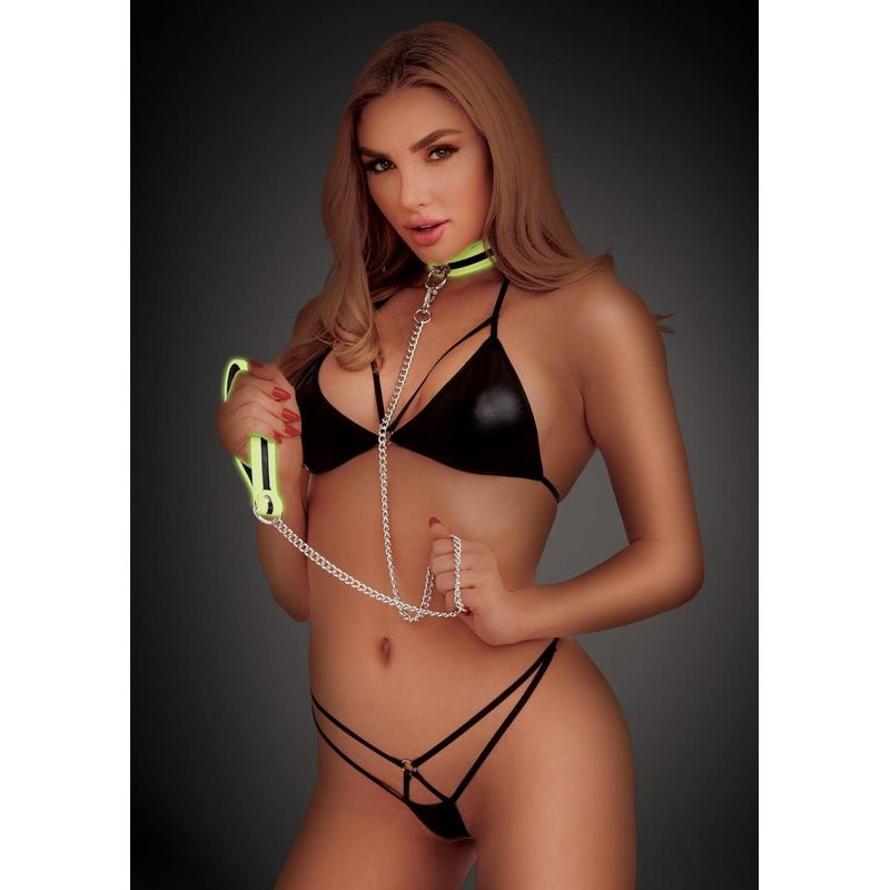 Whip Smart Glow In The Dark Deluxe Collar and Leash image 1