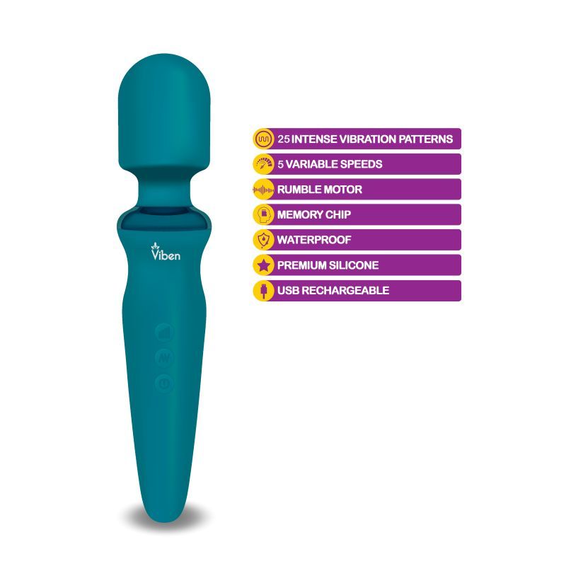 Viben Fierce Rechargeable Wand Massager Ocean image 2